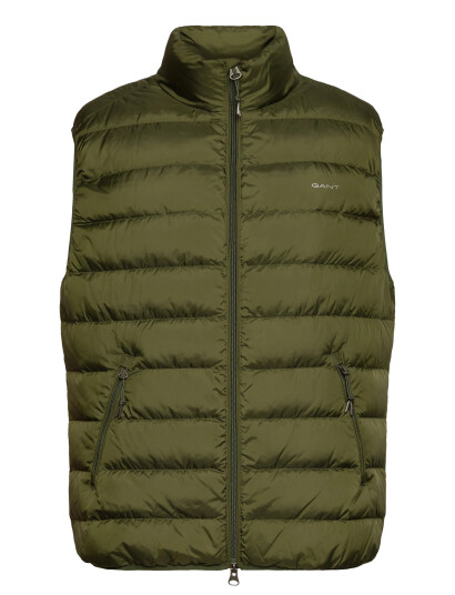 GANT Light Down Vest Khaki green XXXL