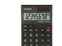 Sharp EL-310AN, Desktop, Skjerm, 8 sifre, Vippbar skjerm, Batteri/Solcelle, Svart, Hvit