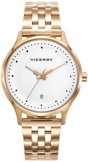 Viceroy Dameklokke 461124 06 Classic Hvit/Rose gulltonet stål Ø37 mm