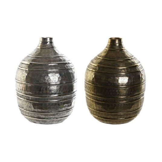 Dkd Home Decor Vase Dkd Home Decor 20 X 20 X 28,5 Cm Sølv Gyllen Aluminium Moderne (2 Enheter)