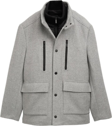 Tom Tailor Wool Jacket With Stand Up Insert Grey S