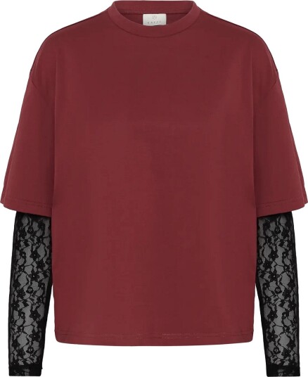 Kaffe Kadora T Shirt PORT / BLACK LACE XS