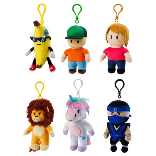Stumble Guys Clip-On Plysj Nøkkelring 13cm assortert