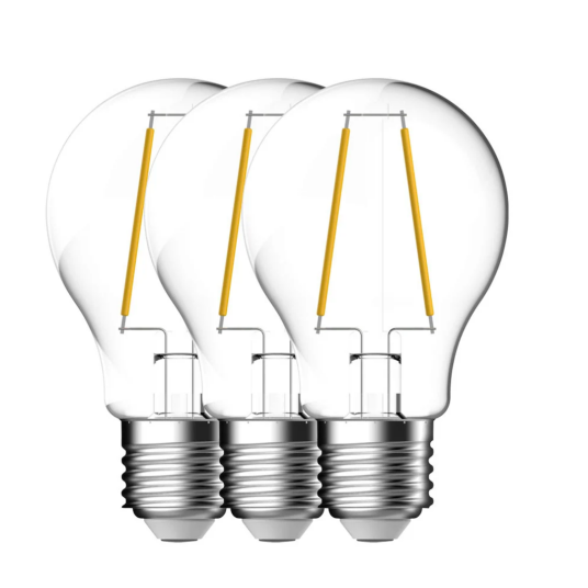 Energetic PÆRE E27 FILAMENT A60 4W 470LM 2700K KLAR 3 PK