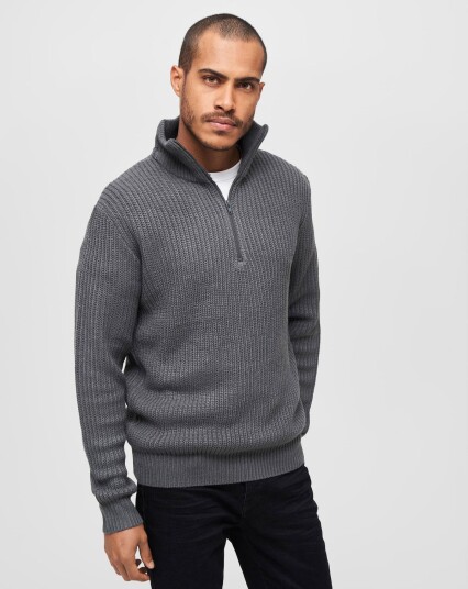 Brandit Marine Pullover Troyer Sweater Grå