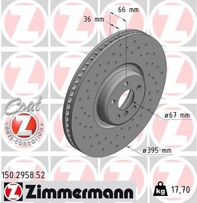 Bremseskive ZIMMERMANN 150.2958.52 Bremseskive ZIMMERMANN 150.2958.52
