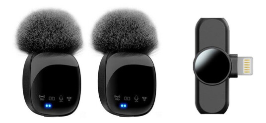 Lippa Pro Trådløs Myggmikrofon 2 Pack med Lightning – Svart
