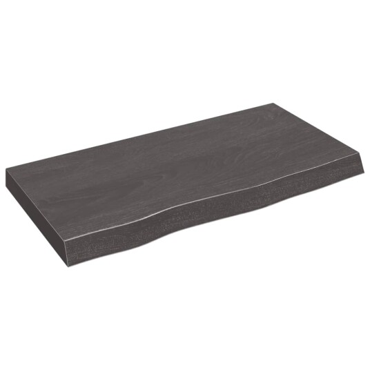 vidaXL Vegghylle m?rkegr? 80x40x6 cm behandlet heltre eik
