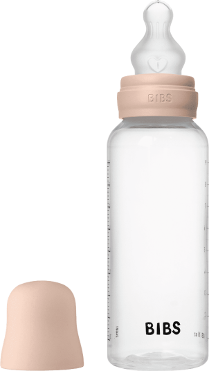 BIBS 270 ml Tåteflaske Round Silicone BPA-fri i Blush BIBS 270 ml Tåteflaske Round Silicone BPA-fri i Blush