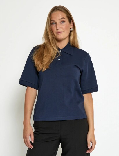 Peppercorn Pcfiola Gots Polo T Shirt   Navy   M