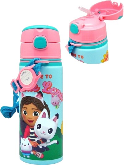 Gabbys Dukkehus drikkeflaske 600 ml i aluminium