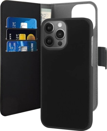 Puro EcoLeather 2-i-1 Flipdeksel til iPhone 13 Pro Max - Svart