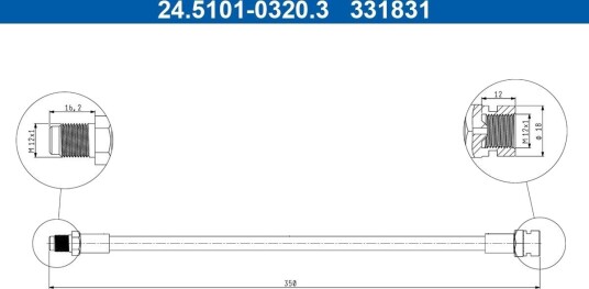 ATE 24.5101 0320.3 Bremseslange ATE 24.5101 0320.3 Bremseslange