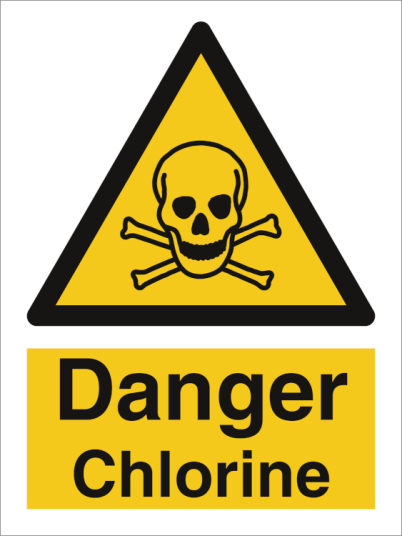Danger Chlorine - Selvklebende vinyl - 200 x 150 mm Danger Chlorine - Selvklebende vinyl - 200 x 150 mm