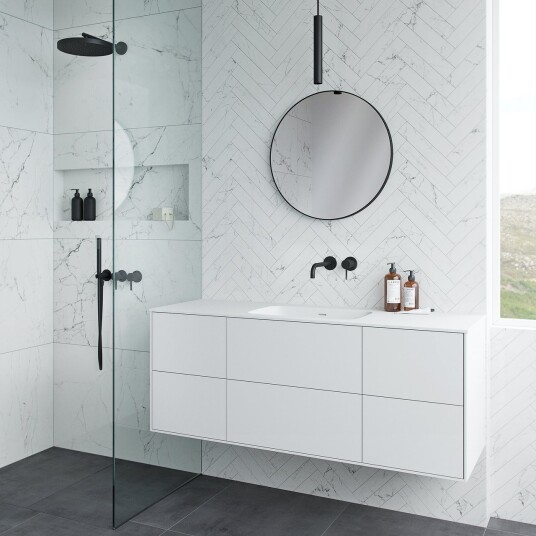 Pulcher Mood 140 Soft Baderomsmøbel 140x46 matt hvit med SolidTec® vask