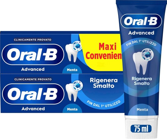 Oral-B Advanced Regenerates Enamel Mint  2 x 75 ml tannkrem for styrking og remineralisering av tannemaljen