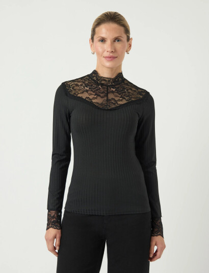 YAS Yasblace Ls Top S. Noos - Black - XS