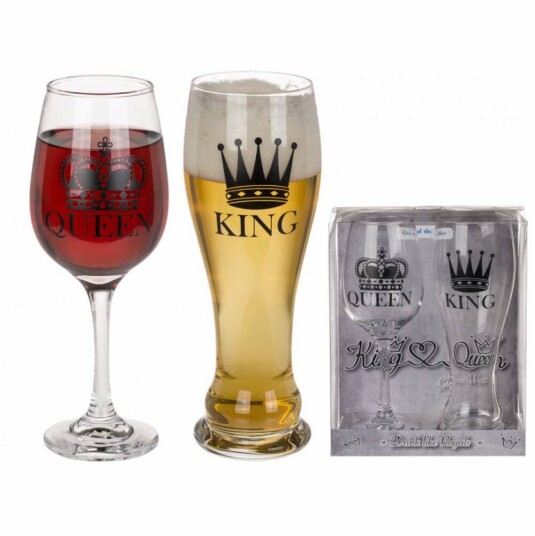 Out of The Blue Glass Set King og Queen