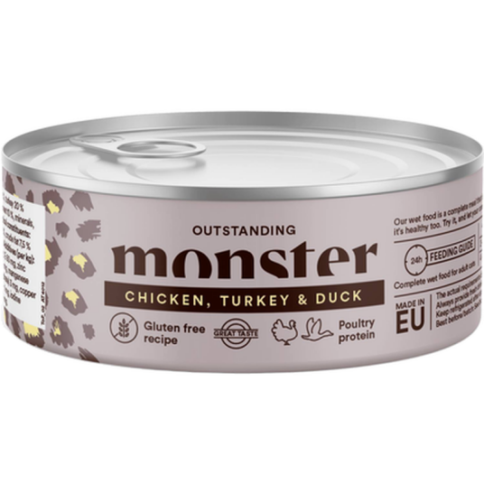 Monster Pet Food Cat Adult Multi Chicken/Turkey/Duck Burk 100 G X 12 Katt Kattefôr & Kattemat Våtfôr Og Våtmat
