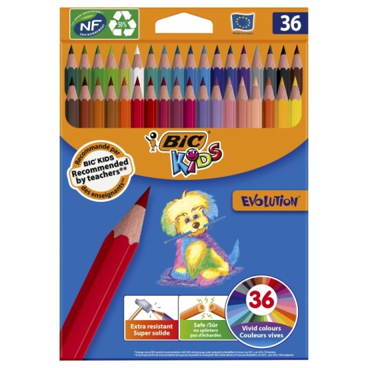 BIC Kids Evolution Fargeblyanter 36-set