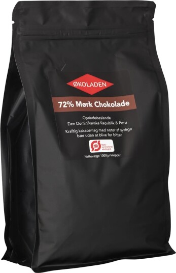 Mørk Sjokolade Overtrekk 72% Øko Ps 1 Kg