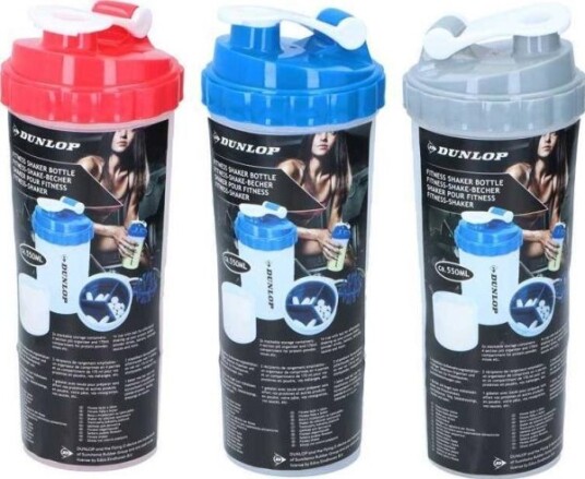 Dunlop - Shaker Sportsflaske Med Praktisk Lukking 550 Ml (Rød)