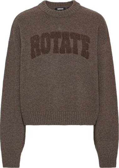 ROTATE Crewneck Sweater   Brown   XS