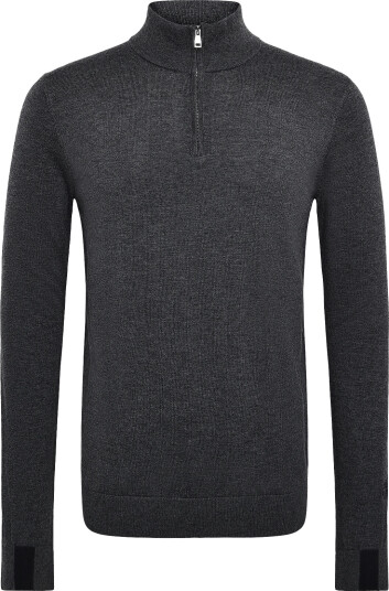 Mos Mosh Gallery Mmgadam Soft Zip Turtle Neck Knit Grey S
