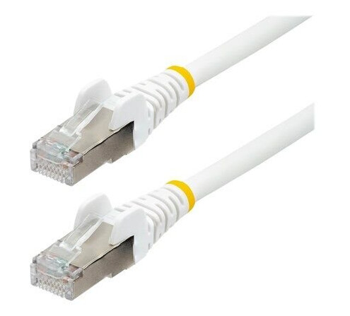 1.5m CAT6a Ethernet Cable - White - Low Smoke Zero Halogen (LSZH) - 10GbE 500MHz 100W PoE++ Snagless RJ-45 w/Strain Reliefs S/FTP Network Patch Cord - patch cable - 1.5 m - white