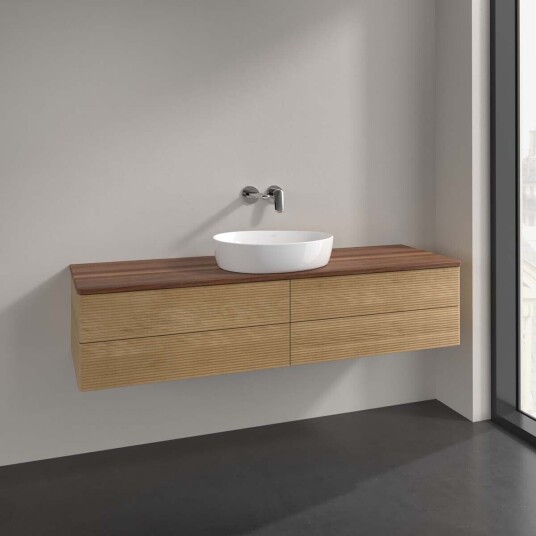 Villeroy & Boch Antao Servantskap med 4 skuffer 160x50x36 cm u/lys Eik/Valnøtt Villeroy & Boch Antao Servantskap med 4 skuffer 160x50x36 cm u/lys Eik/Valnøtt