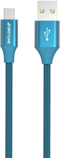 GreyLime flettet USB-A til MicroUSB-kabel - Svart