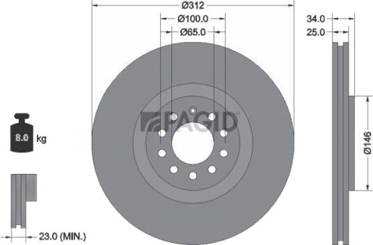 PAGID 53971NHC Bremseskive