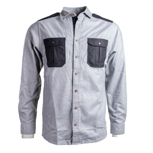 Aclima LeisureWool Reborn Wool Shirt M's Light Grey/Dar Grey Melange XL