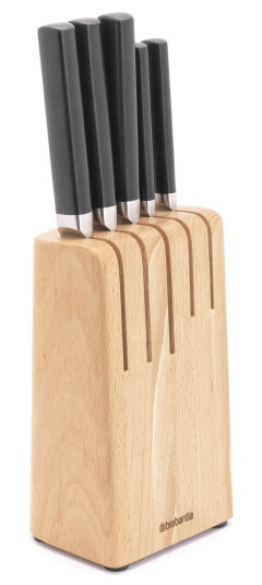 Brabantia Profile knivblokk med kniver 5 stk. Tre Brabantia Profile knivblokk med kniver 5 stk. Tre