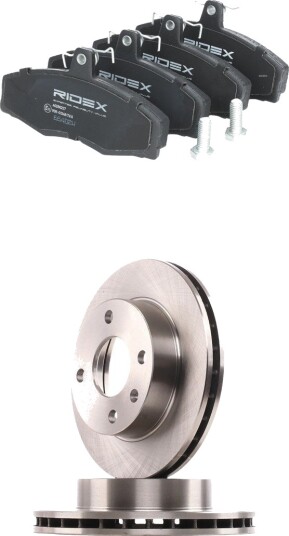 Bremseskiver og -klosser RIDEX 3405B3038