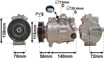 AC kompressor VAN WEZEL 3000K704