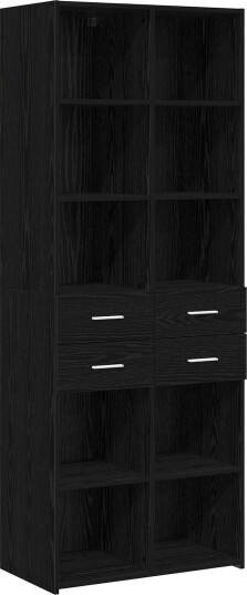 vidaXL Bokhylle Svart eik 30 x 42,4 x 185,2 cm