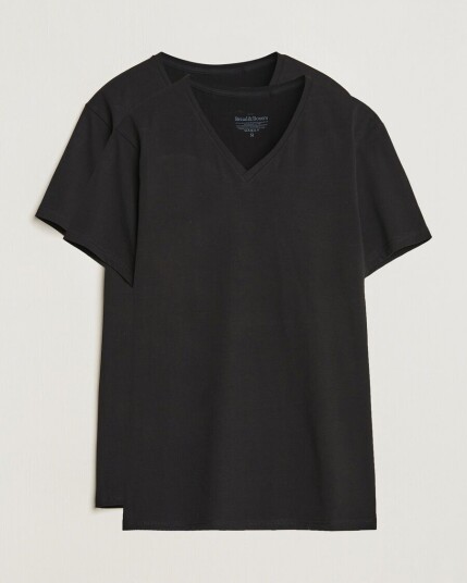 Bread & Boxers 2-Pack V-Neck T-Shirt Black Bread & Boxers 2-Pack V-Neck T-Shirt Black