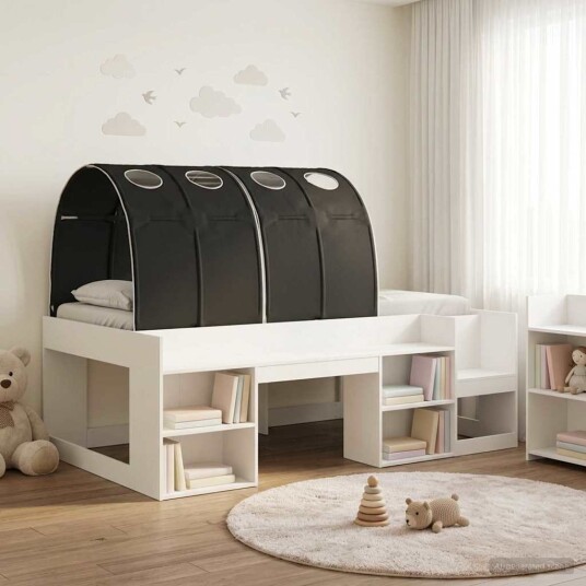  Sengestamme med tunnel 3 pcs Hvit og svart Konstruert tre