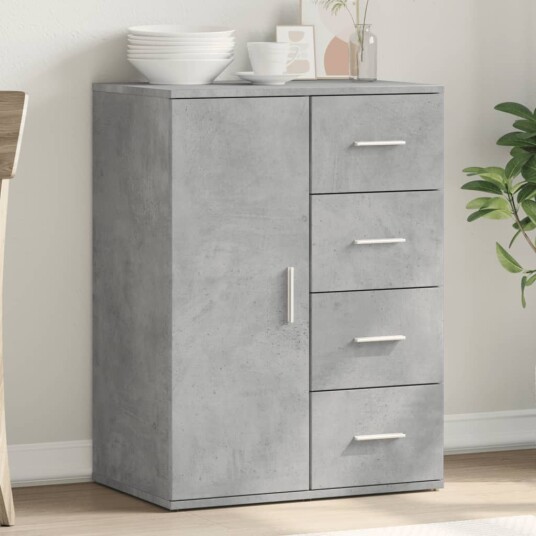 Skjenk betonggrå 59x39x80 cm konstruert tre