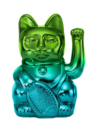 Donkey Vinkende Kat Maneki Neko Player Three Green H:15CM Donkey Vinkende Kat Maneki Neko Player Three Green H:15CM