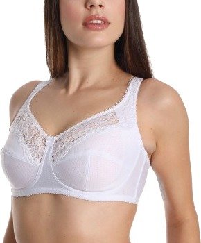 sassa BH Classic Soft Bra With Lace Hvit polyamid E 85 Dame