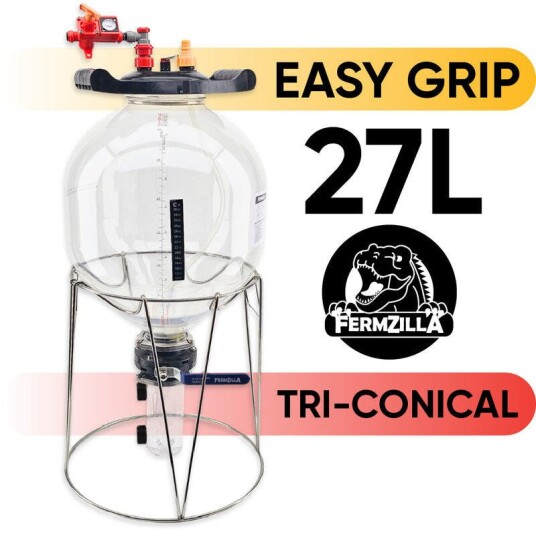 FermZilla 27L Tri conical EasyGrip Start Nytt lokk med flere funksjoner