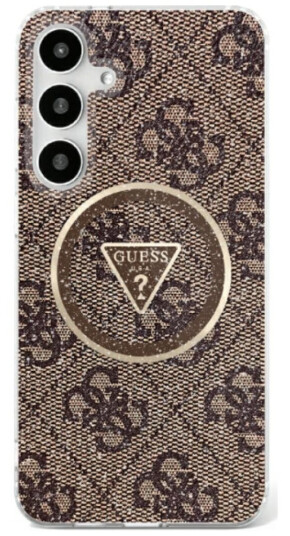 Guess HC Glitter 4G Circle Deksel for Samsung Galaxy S25 Ultra   MagSafe kompatibel Brun