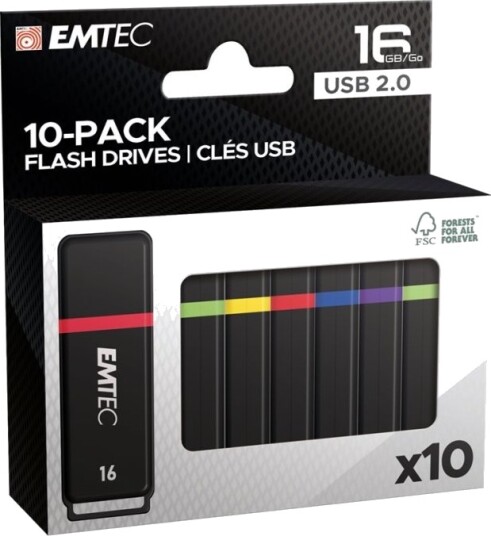 Emtec K100 Usb-Flashstasjon 16 Gb Usb 2.0 En Pakke 10 Emtec K100 Usb-Flashstasjon 16 Gb Usb 2.0 En Pakke 10