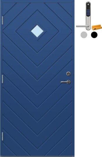 Ytterdør Bygg1 Kvitfjell med Yale Doorman Classic Home