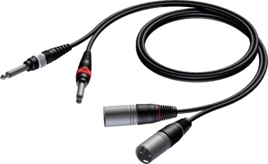 Procab Jack 6,3 Mm X2 Xlr X2 3 M Svart Cab708/3