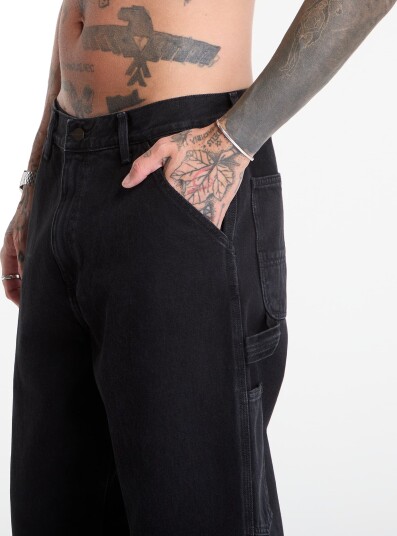 Jeans Carhartt WIP Single Knee Pant Black Stone Washed 36 Jeans Carhartt WIP Single Knee Pant Black Stone Washed 36