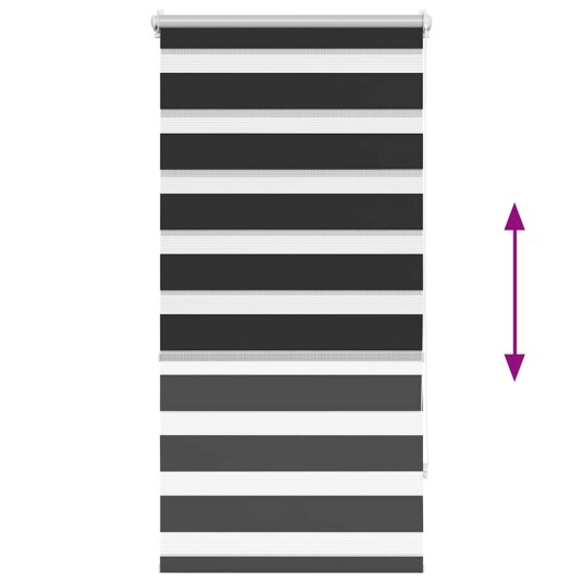 vidaXL Zebra Rullegardin 80 x 150 cm Svart vidaXL Zebra Rullegardin 80 x 150 cm Svart