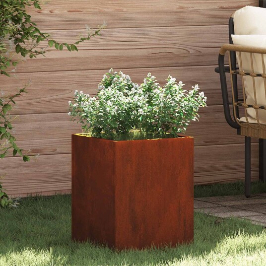 Hageblomsterpotte Rusten 50 x 32 x 40 cm Corten stål